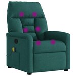 vidaXL Fauteuil de massage inclinable Vert foncé Tissu
