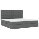 vidaXL Lit avec rangement et matelas Gris foncé 200 x 200 cm Polyester