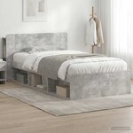 vidaXL Cadre de lit avec rangement Gris béton 100 x 200 cm
