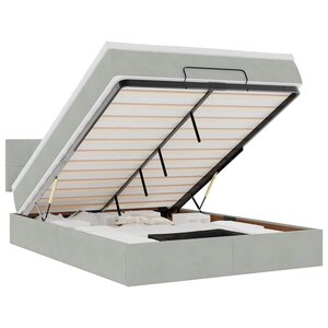 vidaXL Cadre de lit ottoman avec matelas gris clair 140x200 cm velours