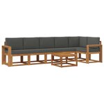 vidaXL Ensemble de canapés d'extérieur 7 Pièces Naturel et Anthracite