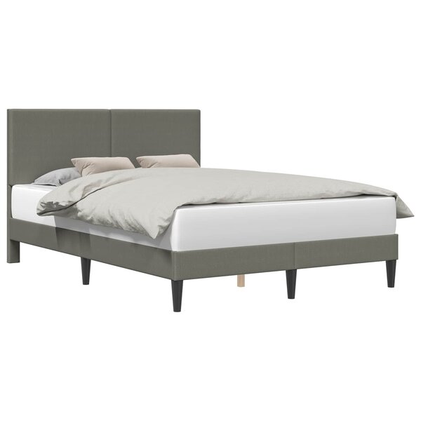 vidaXL Cadre de lit Gris clair 120 x 200 cm Tissu en velours côtelé