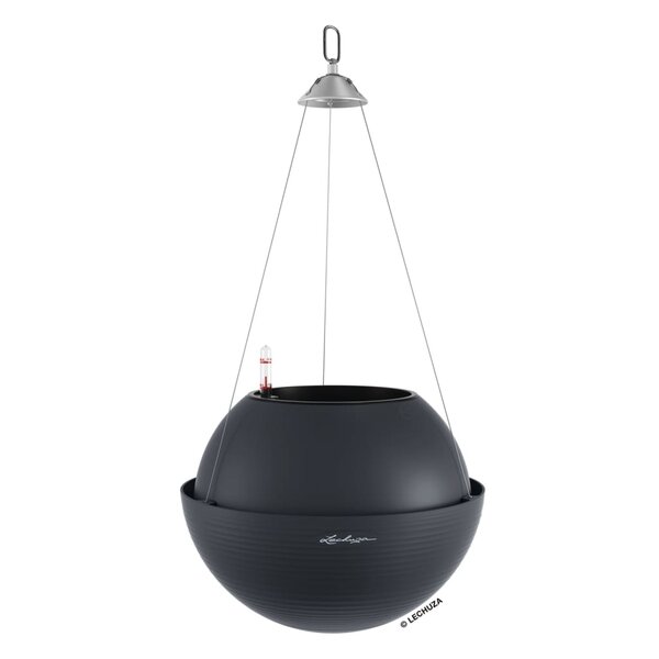 LECHUZA Jardinière suspendue BOLA Color 32 ALL-IN-ONE Ardoise
