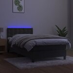 vidaXL Sommier à lattes de lit avec matelas et LED Gris foncé 90x200cm