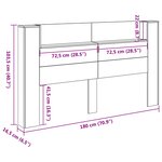 vidaXL Cabinet de Tête de Lit avec LED Béton Bois d'ingénierie