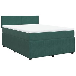 vidaXL Sommier à lattes de lit et matelas Vert foncé 160x200cm Velours