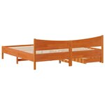 vidaXL Cadre de lit avec tiroirs cire marron 200x200cm bois pin massif