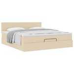 VidaXL Cadre de lit ottoman avec matelas crème 160x200 cm tissu