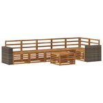 vidaXL Ensemble de canapé d'angle 7 Pièces Naturel Bois d'Acacia Massif