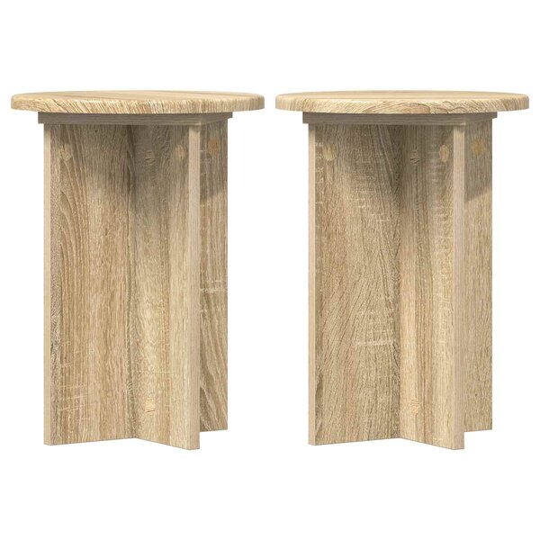 vidaXL Support de Plante 2 pièces Chêne Sonoma Ø29 5 x 40 cm