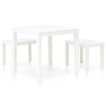 Table de jardin avec 2 bancs plastique blanc 02_0018689