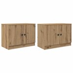vidaXL Armoire de lit 2 Pièces Chêne artisanal 66 x 35 x 48 cm