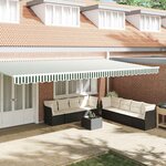 vidaXL Bande de auvent Vert et blanc 5.8 x 0.2 m Toile