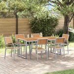 vidaXL Ensemble de salle à manger pour jardin 7 Pièces Gris et marron