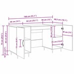vidaXL Bureau chêne artisanal 140 x 50 x 75 cm Bois d'ingénierie
