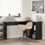 vidaXL Bureau en chêne noir Chêne noir Bois d'ingénierie Moyen