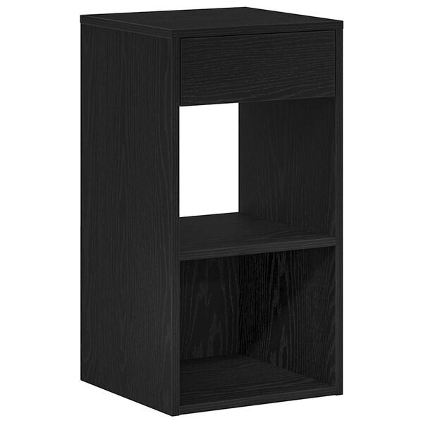 vidaXL Table de chevet avec tiroir noir 35x34x66 5 cm