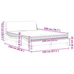 vidaXL Lit avec matelas noir 140x200 cm velours