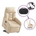 vidaXL Fauteuil inclinable électrique beige tissu microfibre