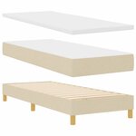 vidaXL Lit à ressort avec matelas crème 80x200 cm tissu