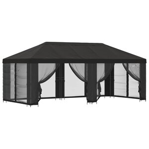 vidaXL Gazebo avec murs latéraux 6 x 3 m Anthracite Polyester et Acier