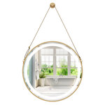 Miroir mural 60 x 60 cm avec fonction antibuée et mémoire ambiance cosy en verre argent 20_0012861