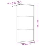 vidaXL Paroi de douche avec verre ESG transparent rouge 100x195 cm