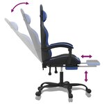 vidaXL Chaise de jeu avec repose-pied Noir et bleu Similicuir