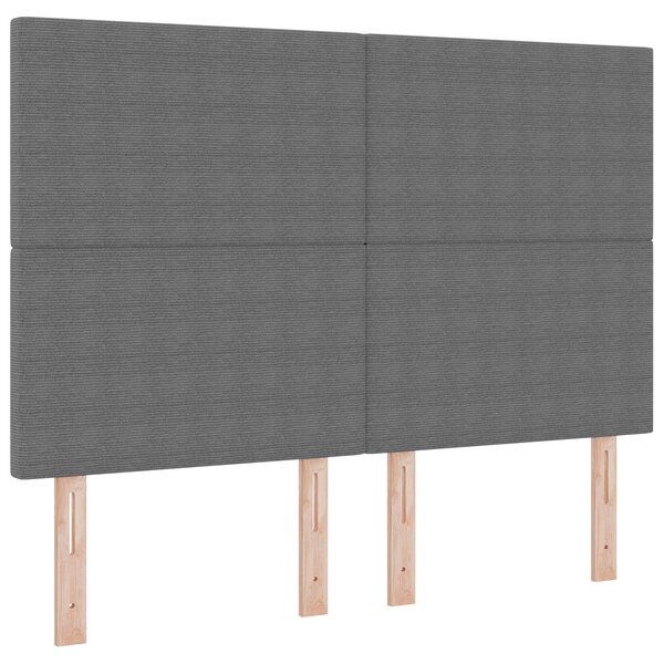 vidaXL Tête de lit LED Gris clair 144 cm Tissu en velours côtelé