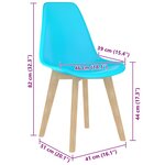 vidaXL Chaises à manger lot de 6 bleu plastique