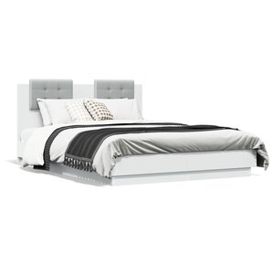 vidaXL Cadre de lit sans matelas blanc 140x190 cm