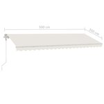 vidaXL Auvent automatique sur pied 500x350 cm Crème