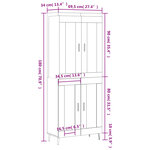 vidaXL Buffet haut Chêne fumé 69 5x34x180 cm Bois d'ingénierie