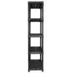 vidaXL Étagère de rangement à 5 niveaux Noir 183x45 7x185 cm Plastique