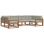 vidaXL Ensemble de canapés d'extérieur 6 pc Gris Naturel et Clair