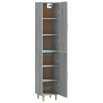vidaXL Buffet haut Sonoma gris 34 5x34x180 cm Bois d'ingénierie