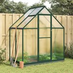 vidaXL Serre avec cadre de base vert 169x114x202 cm aluminium