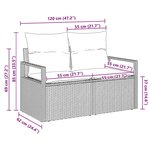 vidaXL Canapé de jardin Marron 120 x 62 x 69 cm polyrotin