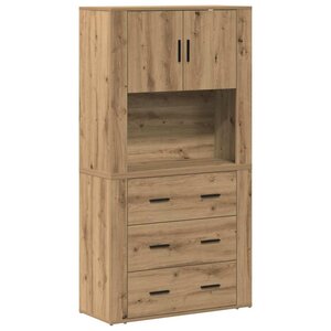 vidaXL Haut Armoire Chêne artisanal 80 x 33 x 150 cm Bois d'ingénierie