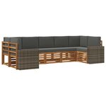vidaXL Ensemble de canapés d'extérieur 7 pc Naturel et Anthracite