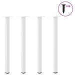 vidaXL Pieds de table console 4 pièces Blanc 72-74 cm Acier