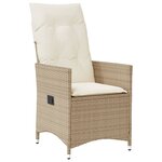 vidaXL Ensemble à manger de jardin et coussins 9 Pièces beige Poly rotin