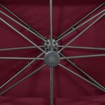 vidaXL Parasol de jardin en porte-à-faux à double toit rouge bordeaux
