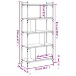 vidaXL Bibliothèque 5 niveaux chêne sonoma 76x32x158 cm