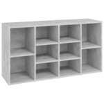 vidaXL Banc à chaussures Gris béton 103x30x55 cm Bois d’ingénierie
