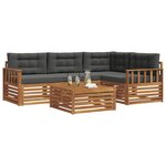 vidaXL Ensemble de canapés d'extérieur 5 Pièces Naturel et Anthracite