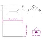 vidaXL Bâche de camping bleu 360x294 cm imperméable