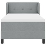Lit Box Spring vidaXL avec Matelas - Gris clair  90x200 cm  Tissu