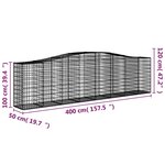 vidaXL Paniers à gabions arqués 6 Pièces 400x50x100/120 cm Fer galvanisé