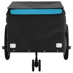 vidaXL Remorque de vélo noir et bleu 45 kg fer